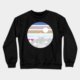 Striped Mountains Circle Crewneck Sweatshirt